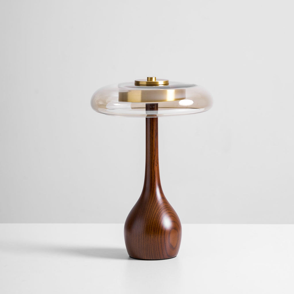 Lampe de Table Verre & Bois – Design Luxe Dimmable, Andi