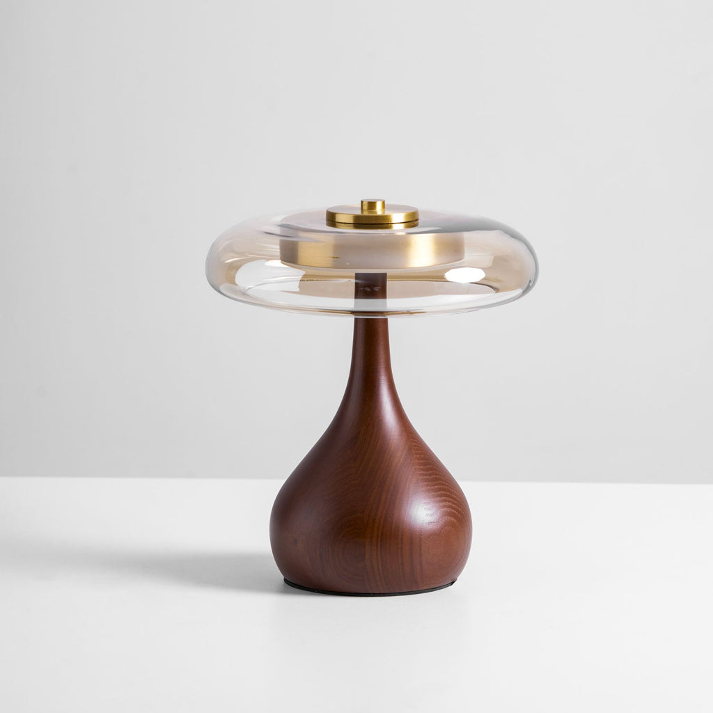 Lampe de Table Verre & Bois – Design Luxe Dimmable, Andi