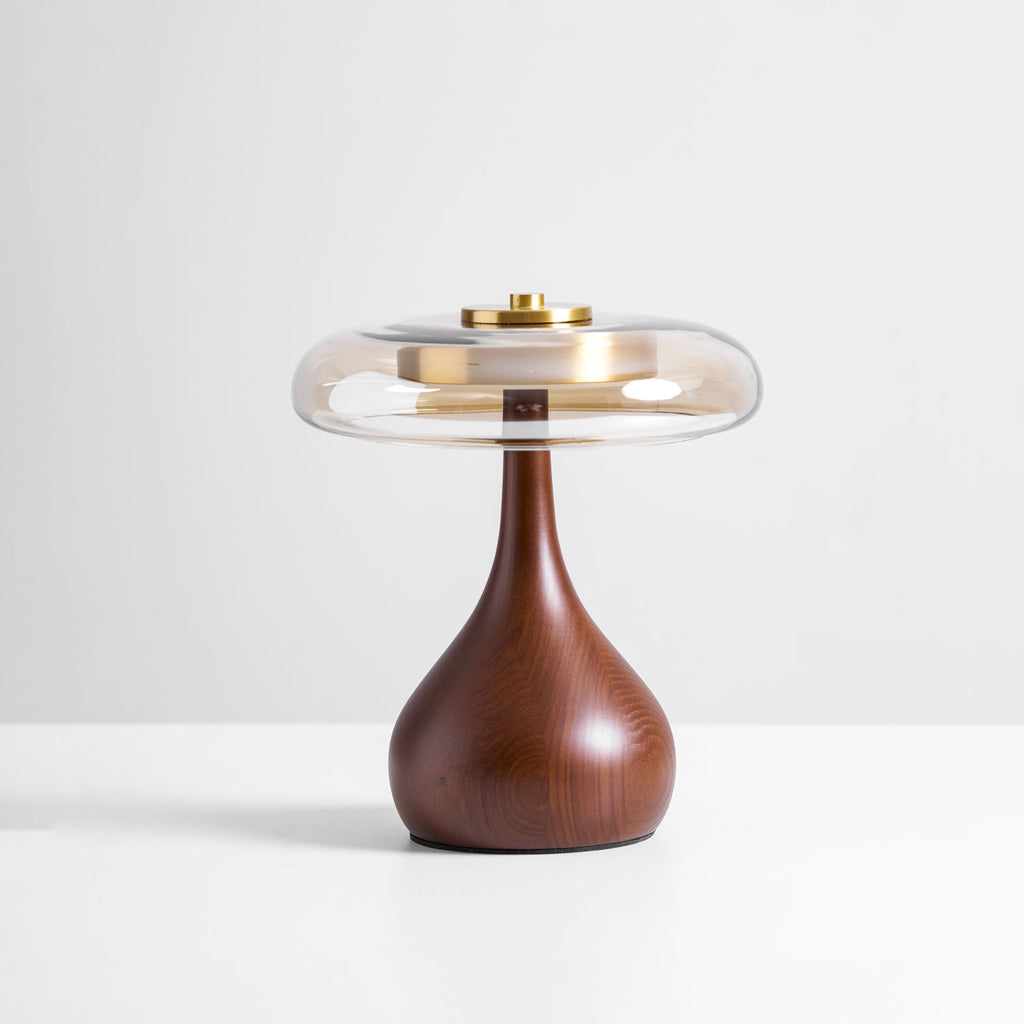 Lampe de Table Verre & Bois – Design Luxe Dimmable, Andi