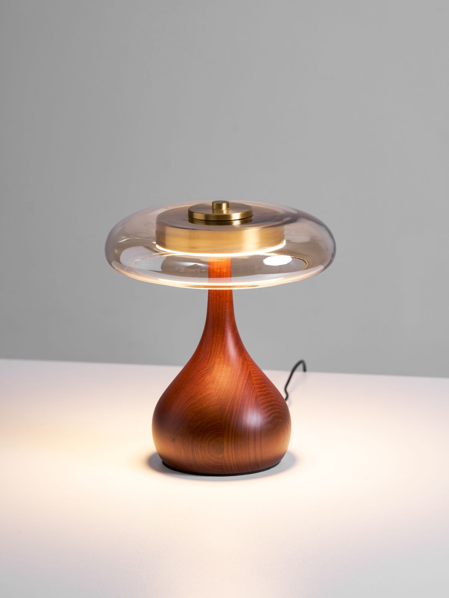 Lampe de Table Verre & Bois – Design Luxe Dimmable, Andi