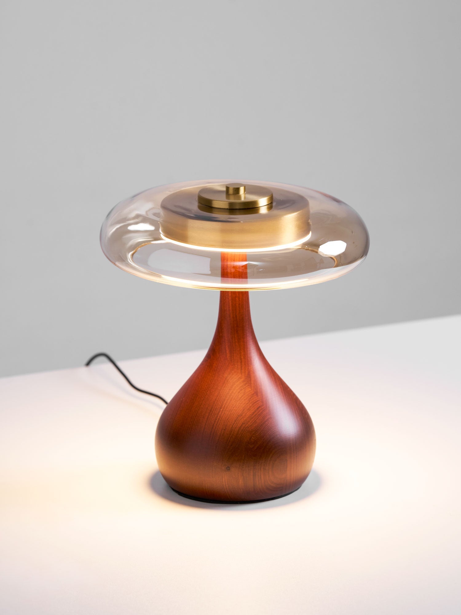 Lampe de Table Verre & Bois – Design Luxe Dimmable, Andi