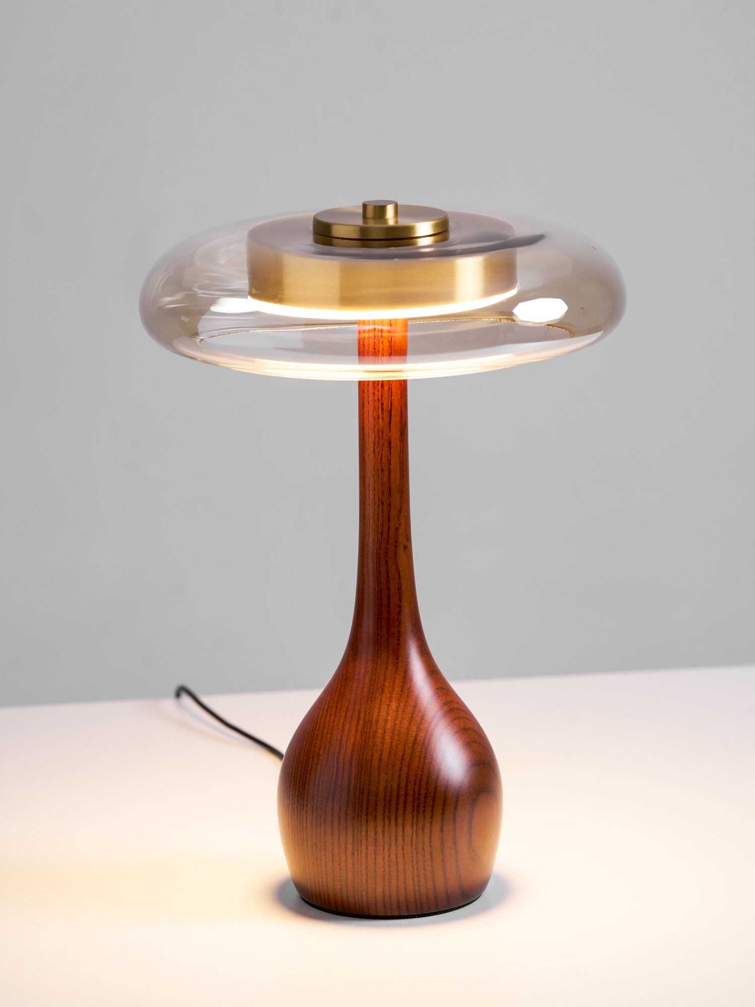 Lampe de Table Verre & Bois – Design Luxe Dimmable, Andi