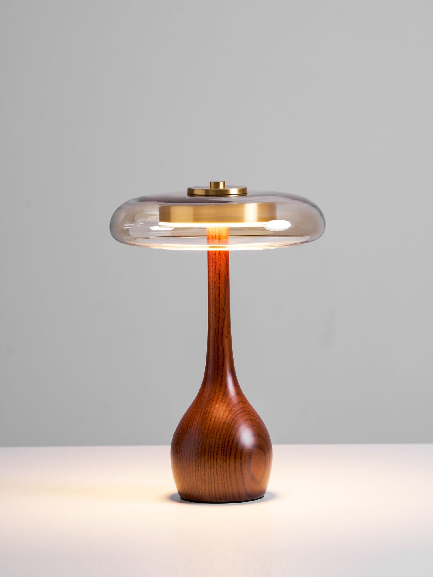 Lampe de Table Verre & Bois – Design Luxe Dimmable, Andi