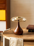 Lampe de Table Verre & Bois – Design Luxe Dimmable, Andi