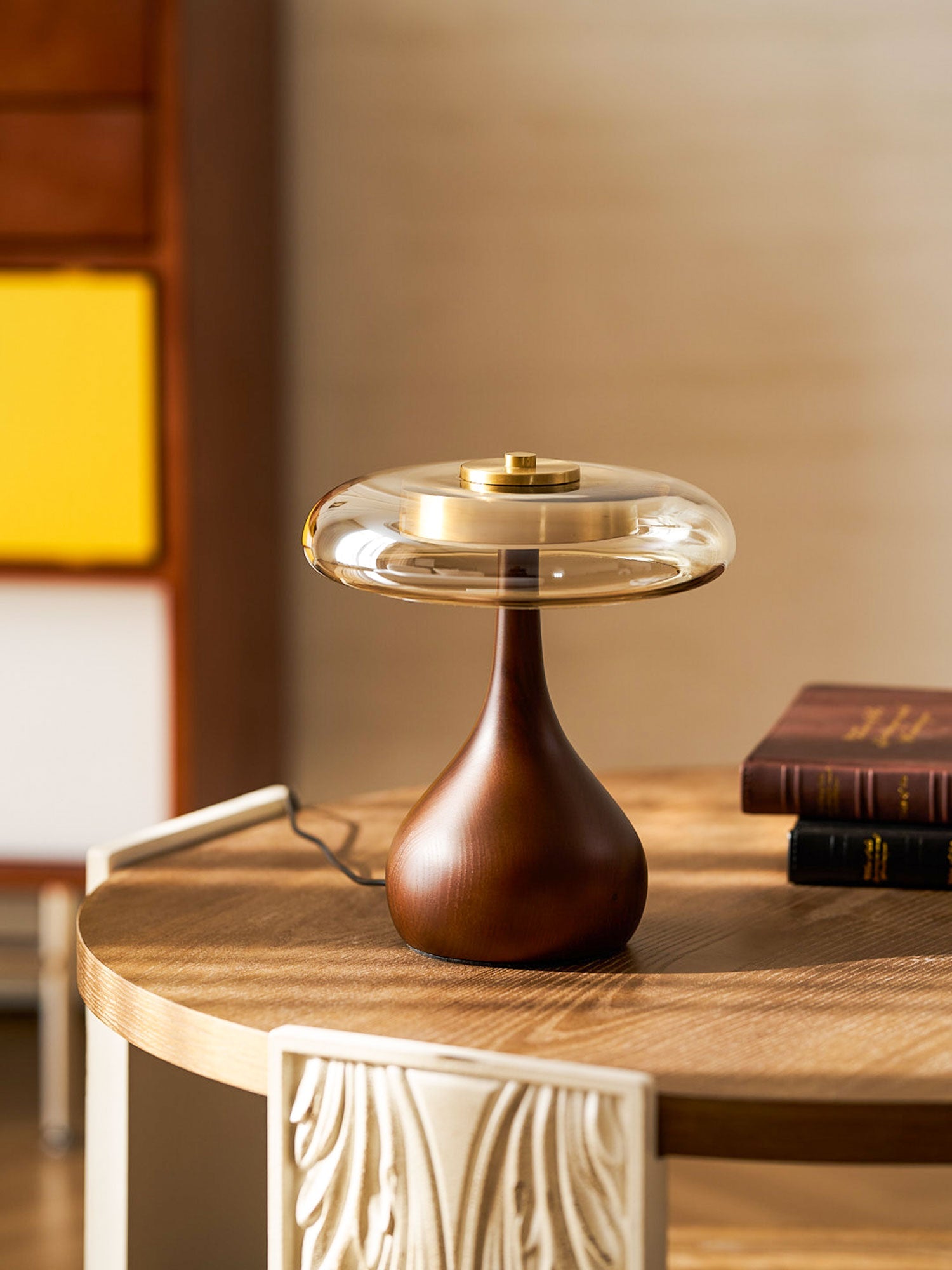 Lampe de Table Verre & Bois – Design Luxe Dimmable, Andi