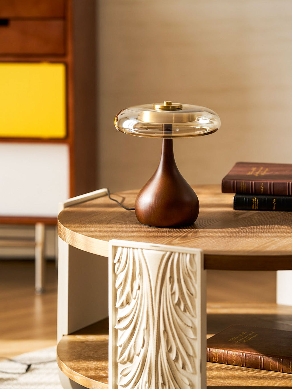 Lampe de Table Verre & Bois – Design Luxe Dimmable, Andi