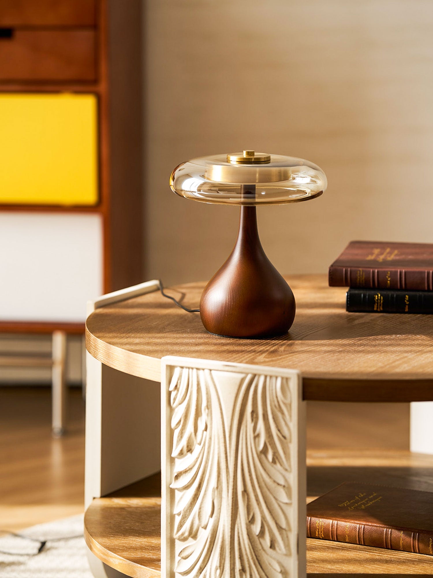 Lampe de Table Verre & Bois – Design Luxe Dimmable, Andi