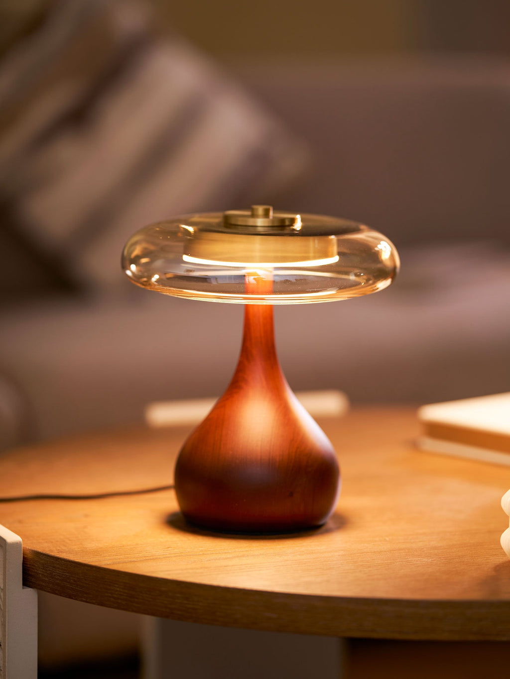 Lampe de Table Verre & Bois – Design Luxe Dimmable, Andi