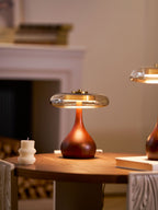 Lampe de Table Verre & Bois – Design Luxe Dimmable, Andi