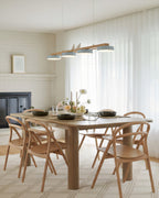 Lustre Bois Oiseau Rectangulaire – Design Naturel Scandinave, Sienna Long