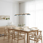 Lustre Bois Oiseau Rectangulaire – Design Naturel Scandinave, Sienna Long