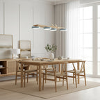 Lustre Bois Oiseau Rectangulaire – Design Naturel Scandinave, Sienna Long