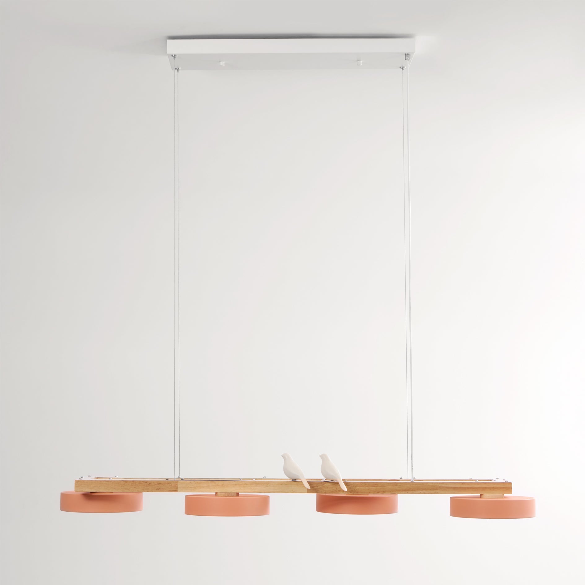 Lustre Bois Oiseau Rectangulaire – Design Naturel Scandinave, Sienna Long