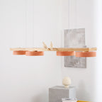 Lustre Bois Oiseau Rectangulaire – Design Naturel Scandinave, Sienna Long
