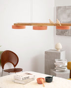 Lustre Bois Oiseau Rectangulaire – Design Naturel Scandinave, Sienna Long