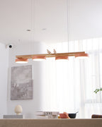 Lustre Bois Oiseau Rectangulaire – Design Naturel Scandinave, Sienna Long