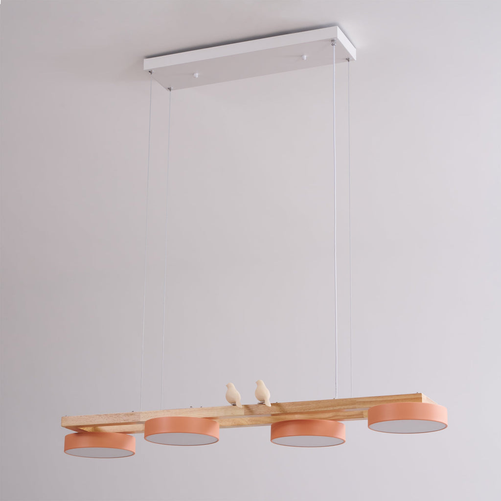 Lustre Bois Oiseau Rectangulaire – Design Naturel Scandinave, Sienna Long