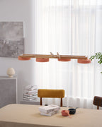 Lustre Bois Oiseau Rectangulaire – Design Naturel Scandinave, Sienna Long