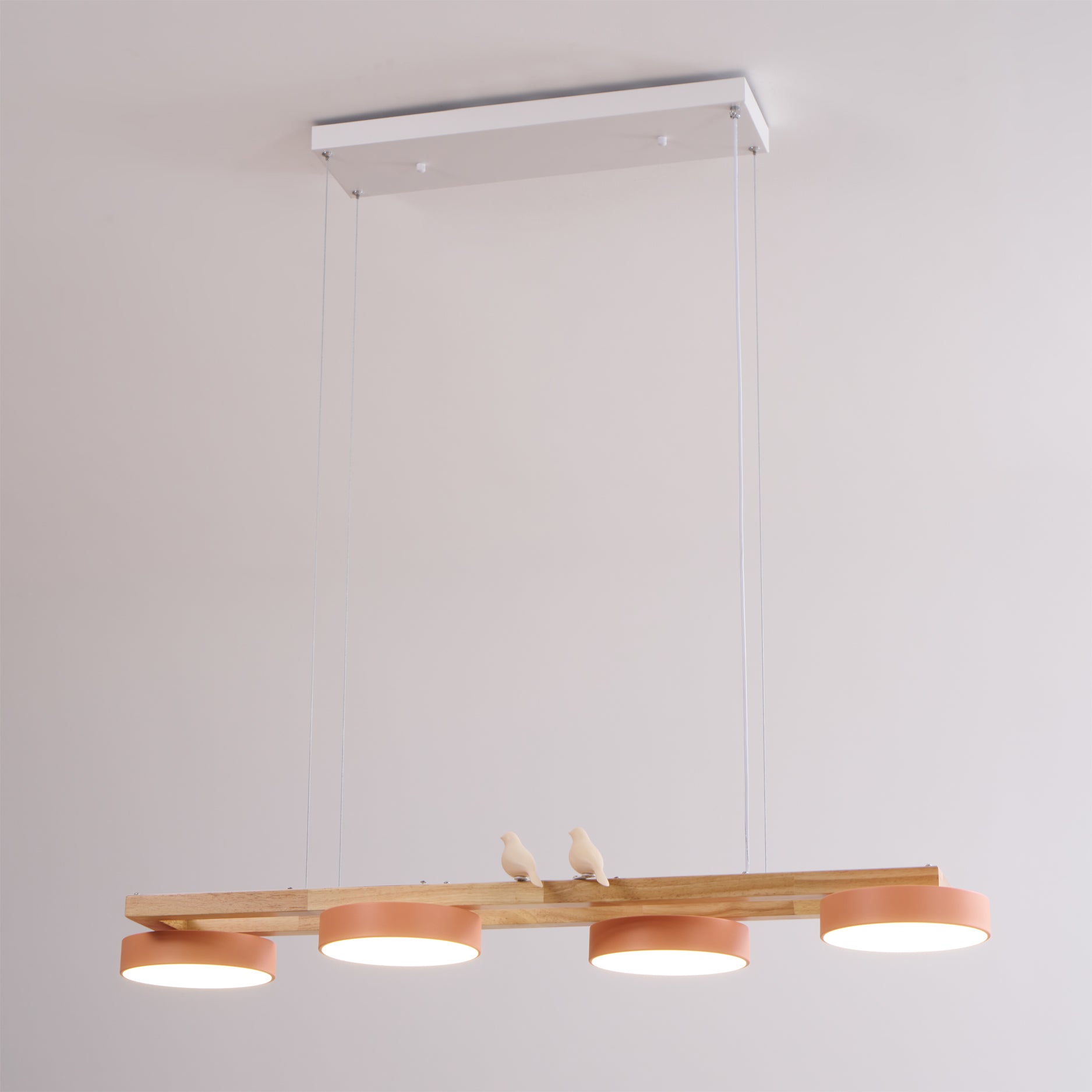 Lustre Bois Oiseau Rectangulaire – Design Naturel Scandinave, Sienna Long