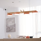 Lustre Bois Oiseau Rectangulaire – Design Naturel Scandinave, Sienna Long