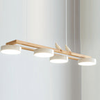 Lustre Bois Oiseau Rectangulaire – Design Naturel Scandinave, Sienna Long