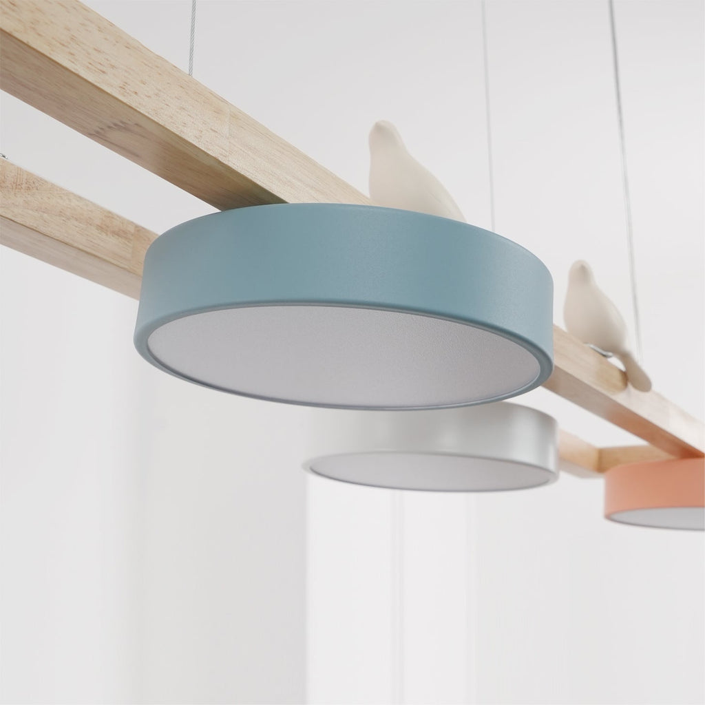 Lustre Bois Oiseau Rectangulaire – Design Naturel Scandinave, Sienna Long
