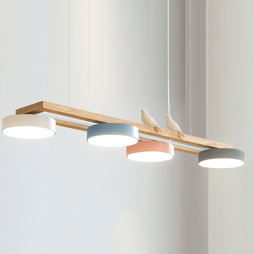 Lustre Bois Oiseau Rectangulaire – Design Naturel Scandinave, Sienna Long