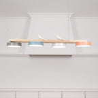 Lustre Bois Oiseau Rectangulaire – Design Naturel Scandinave, Sienna Long