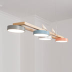 Lustre Bois Oiseau Rectangulaire – Design Naturel Scandinave, Sienna Long