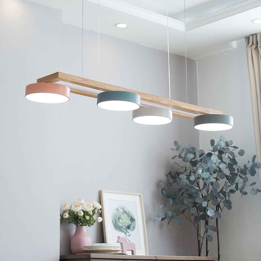 Lustre Bois Oiseau Rectangulaire – Design Naturel Scandinave, Sienna Long