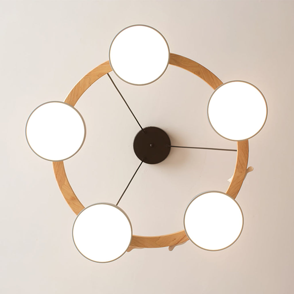 Lustre Bois Oiseau Rond – Design Naturel Scandinave, Sienna