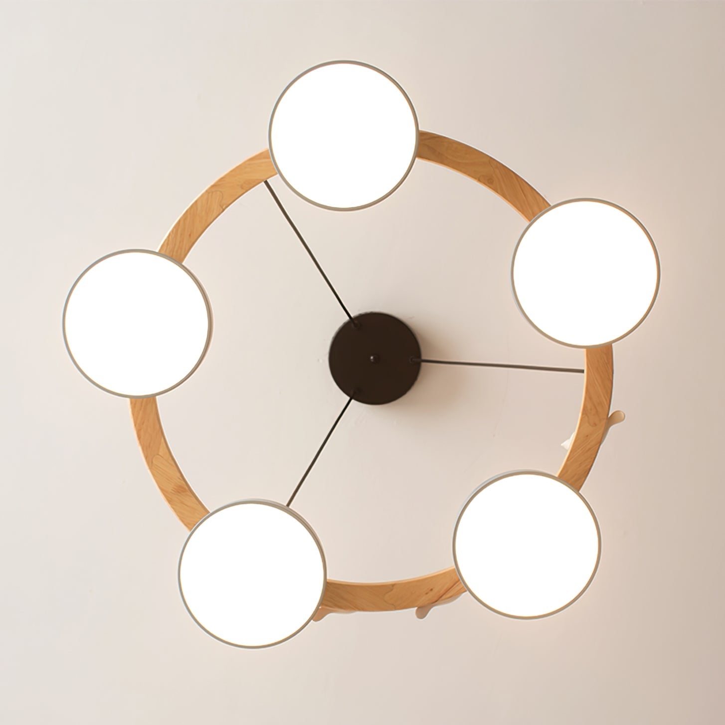 Lustre Bois Oiseau Rond – Design Naturel Scandinave, Sienna