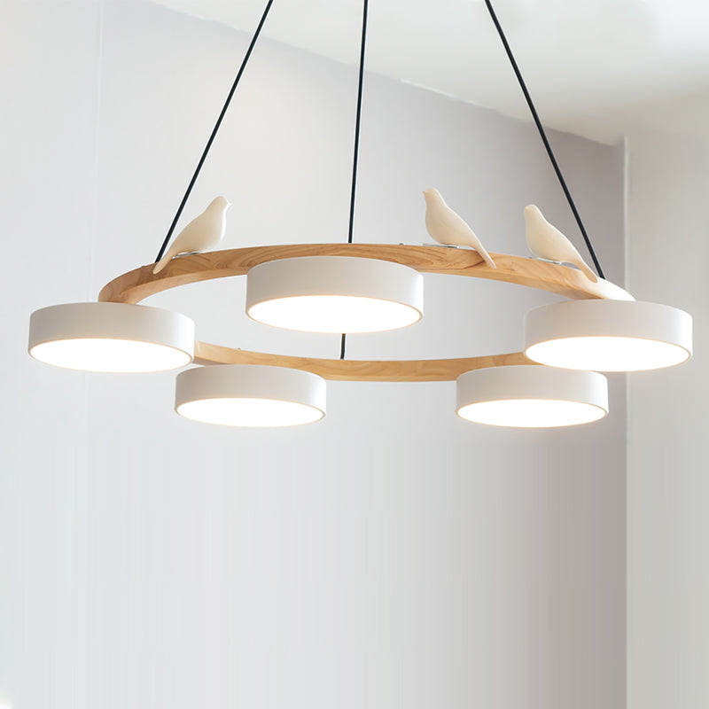Lustre Bois Oiseau Rond – Design Naturel Scandinave, Sienna