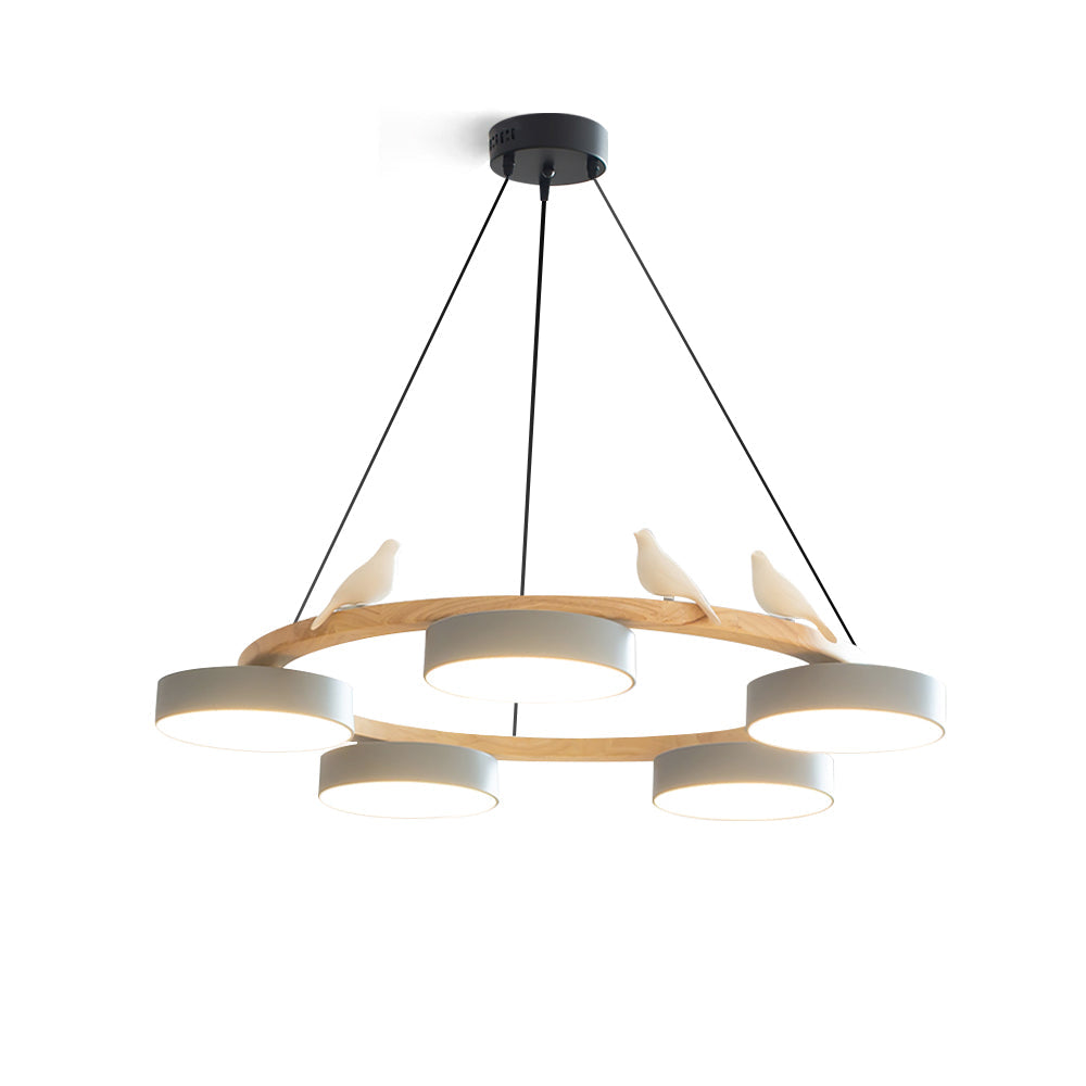 Lustre Bois Oiseau Rond – Design Naturel Scandinave, Sienna