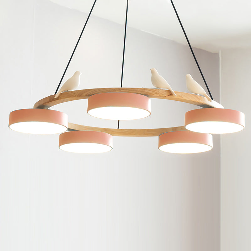 Lustre Bois Oiseau Rond – Design Naturel Scandinave, Sienna
