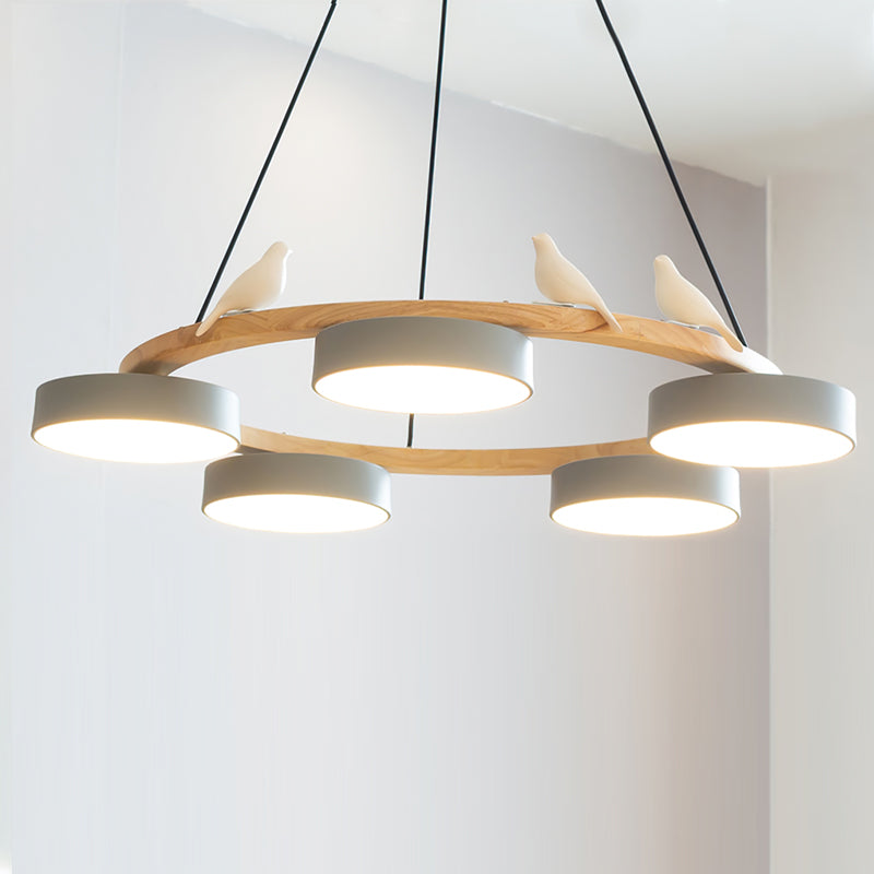 Lustre Bois Oiseau Rond – Design Naturel Scandinave, Sienna