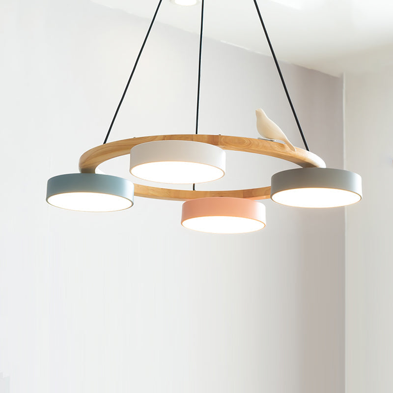Lustre Bois Oiseau Rond – Design Naturel Scandinave, Sienna