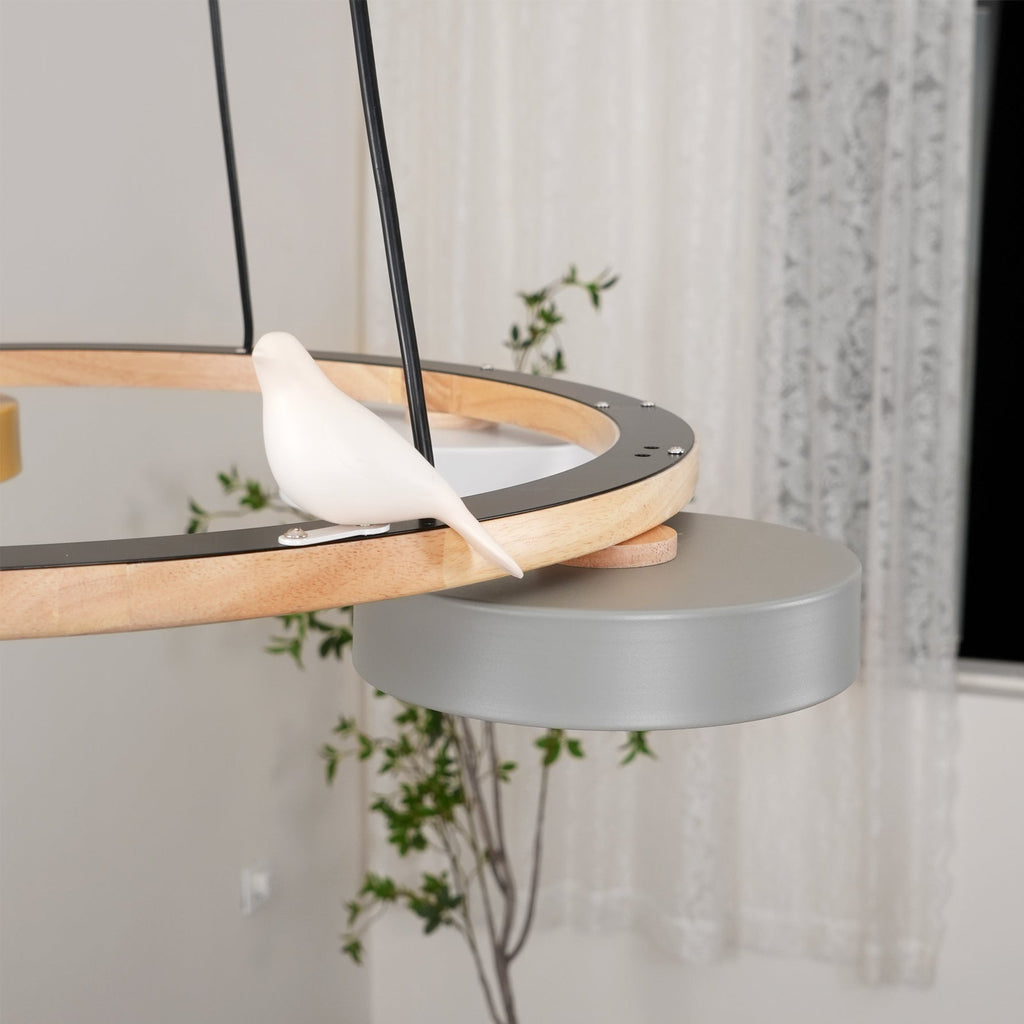 Lustre Bois Oiseau Rond – Design Naturel Scandinave, Sienna