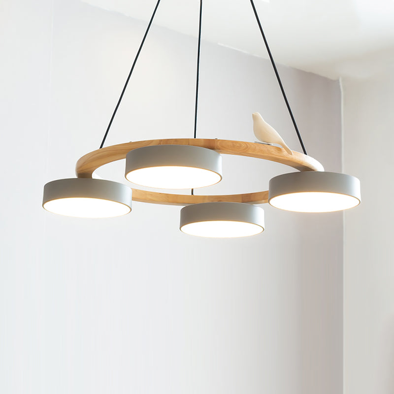 Lustre Bois Oiseau Rond – Design Naturel Scandinave, Sienna