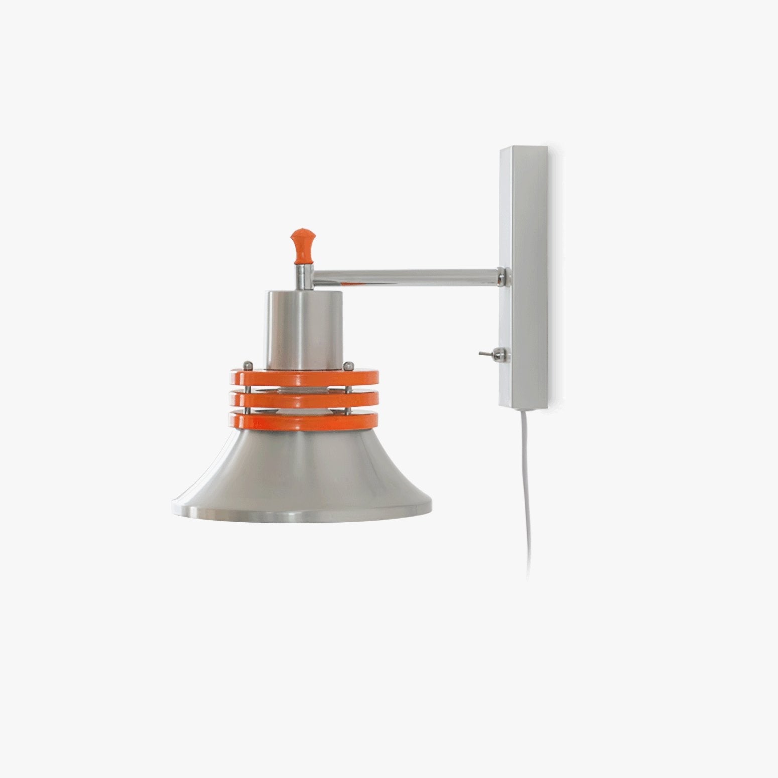 Applique Murale Minimaliste Chrome & Orange Mid-Century