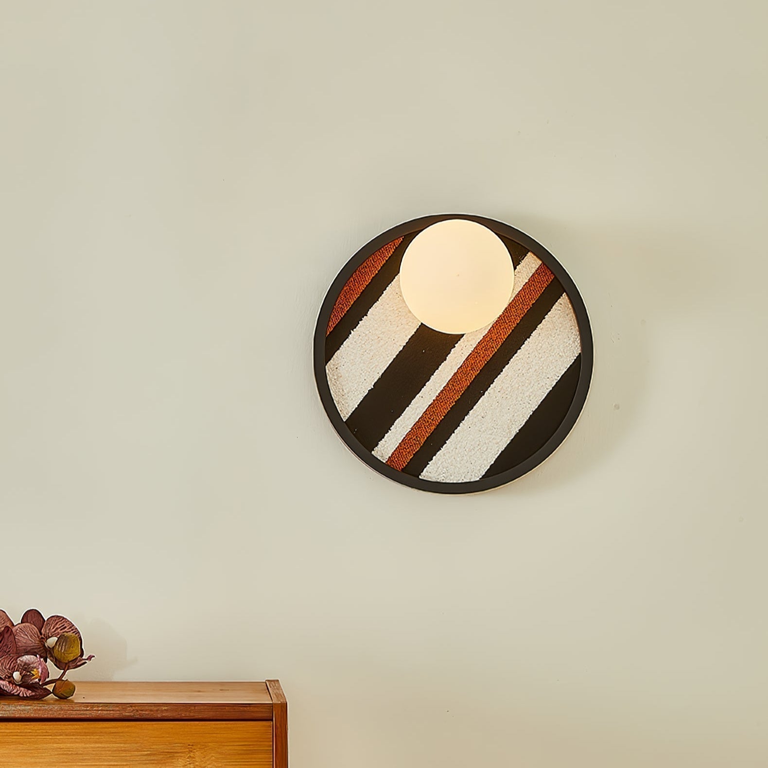 Applique Murale Disque Toile Art Nordique