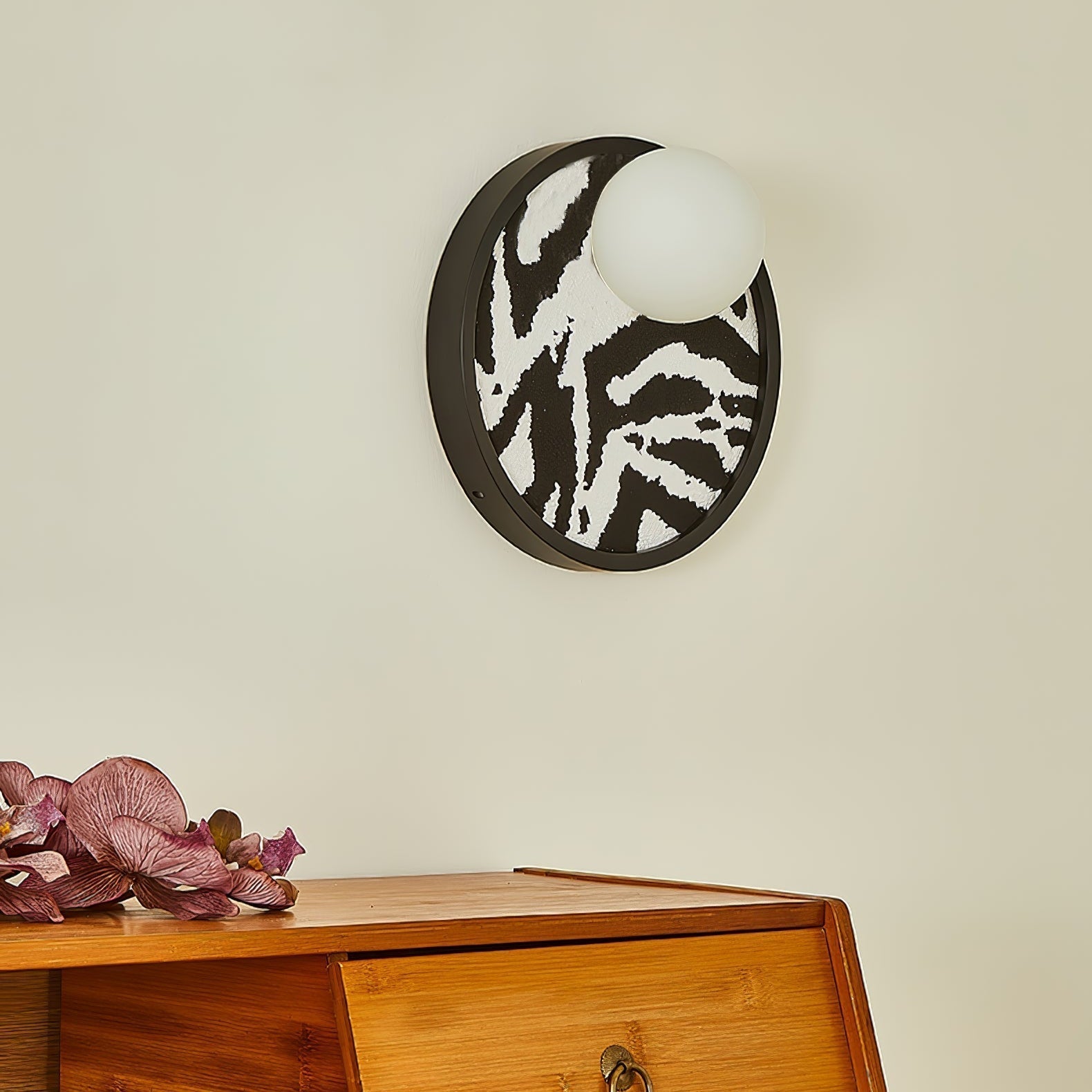 Applique Murale Disque Toile Art Nordique