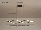 Suspension LED noir minimaliste en aluminium.