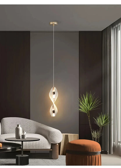 Suspension LED premium style contemporain avec structure doree.