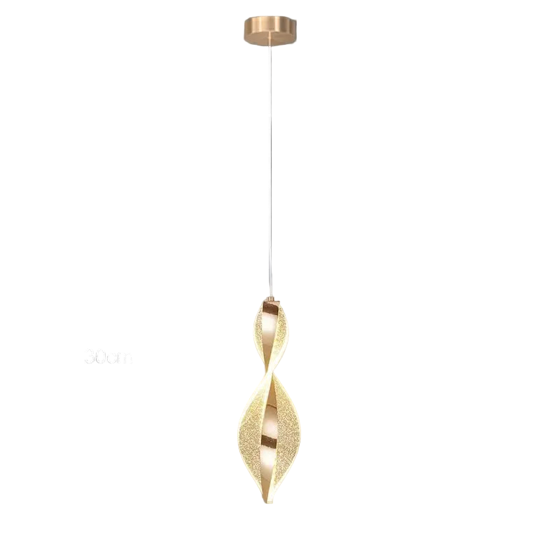 Suspension LED forme spirale translucide pour interieur moderne.