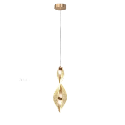 Suspension LED forme spirale translucide pour interieur moderne.