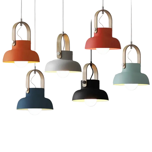 luminaire macaron noir en metal pour interieur moderne