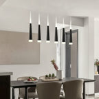 Suspension moderne conique pour ambiance chaleureuse.
