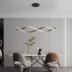 Suspension ondulee design diffuse une lumiere uniforme.