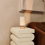 Lampe de Table en Bois Sans Fil Ben - Marron Clair, LED Rechargeable et Dimmable